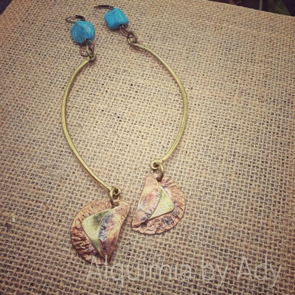 Turquoise + Mixed Metal Dangles + SHOULDER DUSTER